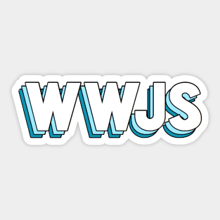 what would jesus say (blue) Sticker